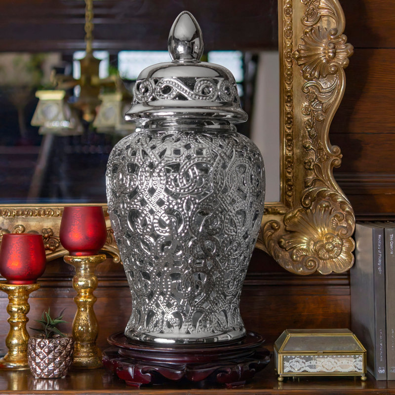 Pot à gingembre en porcelaine Lares, Argent