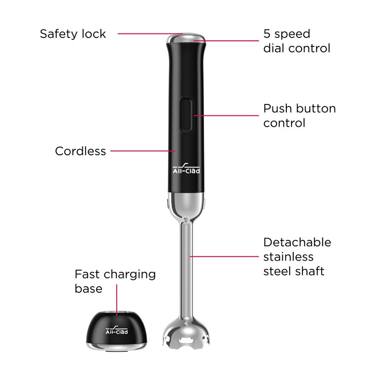 Stainless Steel Immersion Blender, Rechargeable I All-Clad
