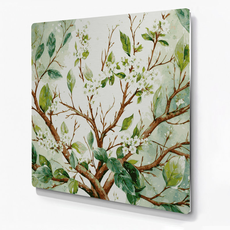 Art mural en métal Botanical Hawthorn Brown, H 8 po x l 8 po