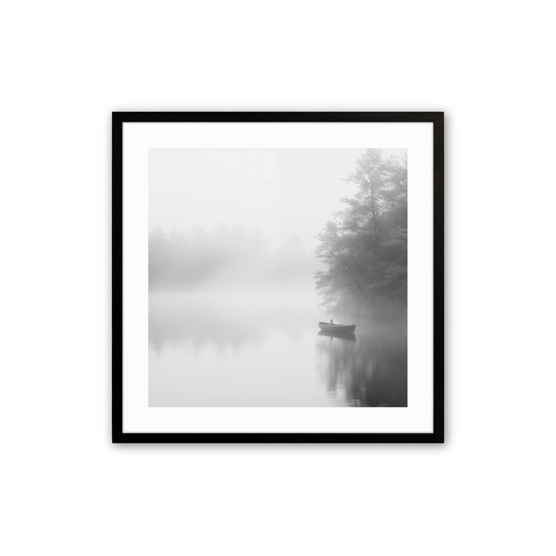 «Misty Solace», reproduction sur toile, Cadre noir satiné, H 17,5 po x l 17,5 po