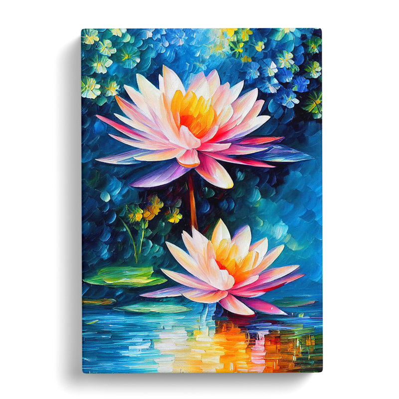 CAN-V0523-2831X Water Lily Flower Vol.2 - Wrapped Canvas Print, 76cm H x 50cm W x 3cm D