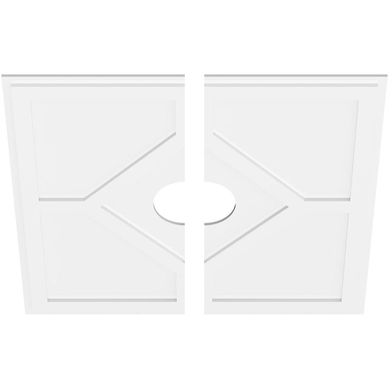 Médaillon de plafond contemporain en PVC de qualité architecturale 18 po x P 6 1/4 po x P 1 po Logan