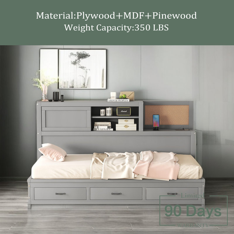 Kardin Daybed, Twin, Gray