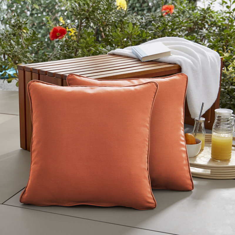 Selene Outdoor Reversible Throw Pillow, Aqua Blue, 22" H x 22" W