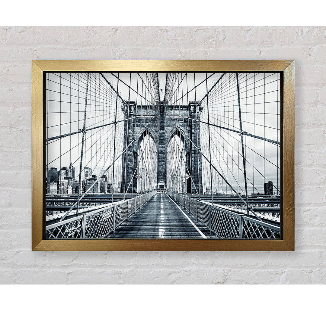 Silberne Brooklyn Bridge - Einzelner Bilderrahmen Kunstdrucke