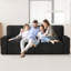 Modern Loveseat Sofa for Living Room, 220cm Chenille Sofa, Spring Cushions, Solid Wood Frame, Easy Assembly for Small Spaces-1390507099