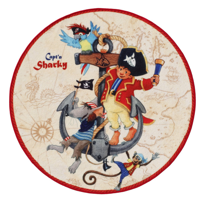 Round Capt'n Sharky Area Rug, Round 130cm