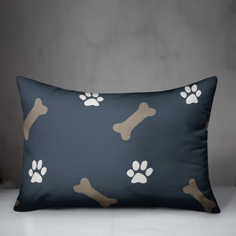  Coussin décoratif intérieur / extérieur en polyester à imprimé animal, H 14 po x l 20 po, Bleu