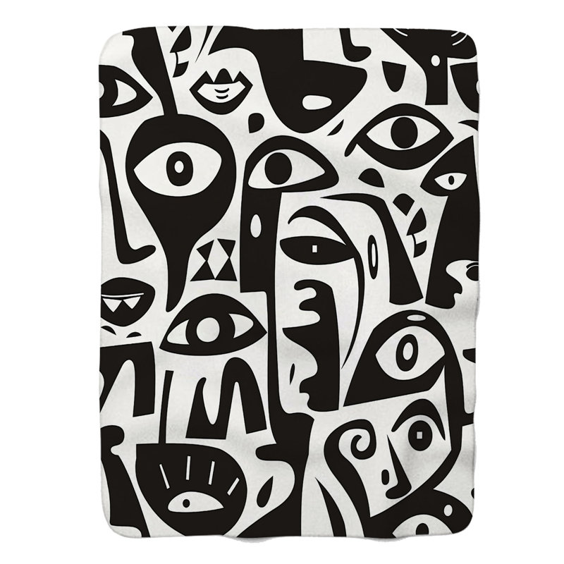 Couverture de sherpa 1 pièce Picasso, Lit simple