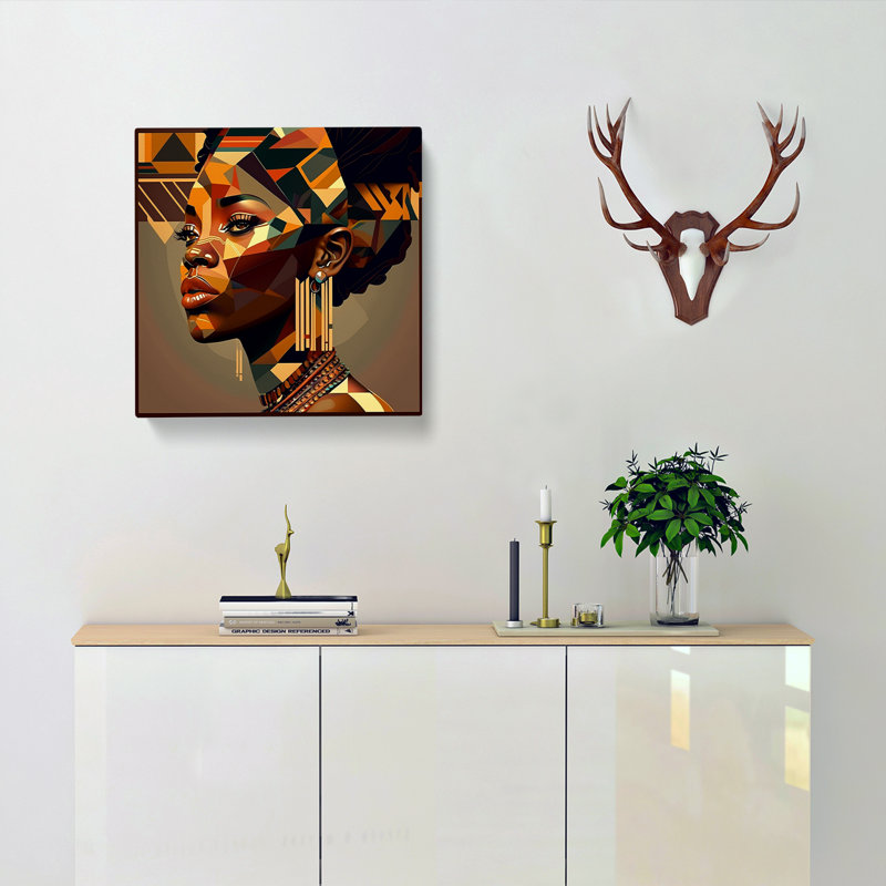 African Woman Constructivism No.2 - No Frame Print, 35cm H x 35cm W x 3cm D