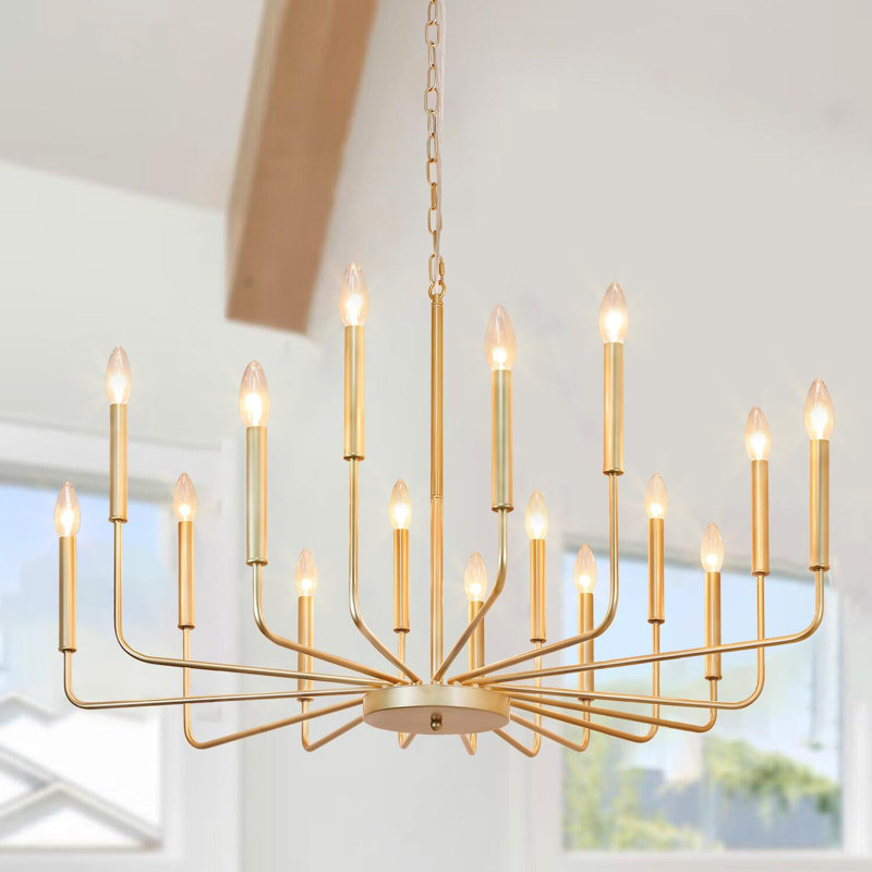 Lustre classique / traditionnel à 16 lumières Alysse, Doré