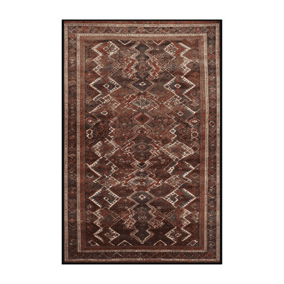 Machine Washable Persian Black Area Rug