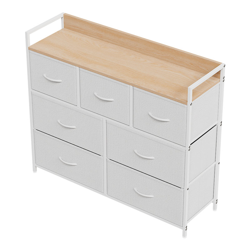 7 Drawer Storage Drawer, Natural/White