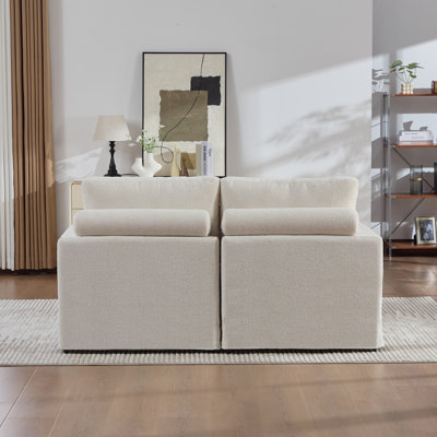 63.39-Inch Modular Sofa Bed With Soft Chenille Upholstery, High-Density Foam Cushions, Sturdy Metal Legs, And Dual-Function Design For Living Rooms Or Bedrooms.