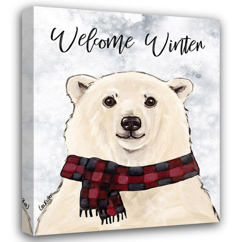 Art graphique sur toile tendue par Trinx Keller, Lee: Welcome Winter, H 24 po x l 20 po