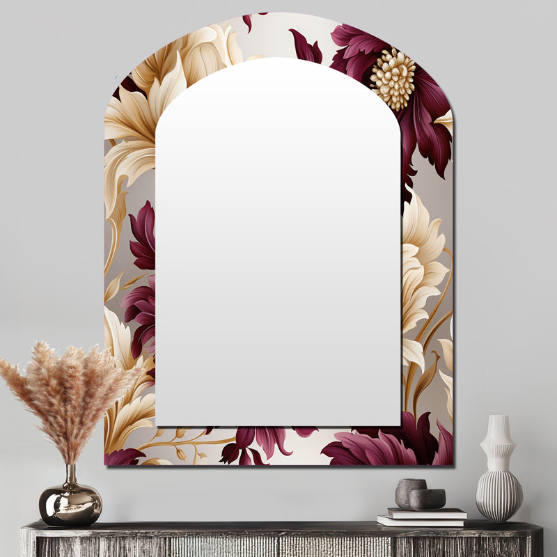 Royal Victorian Flourish Victorian Motif - miroir mural asymétrique floral, 43 po x 33 po