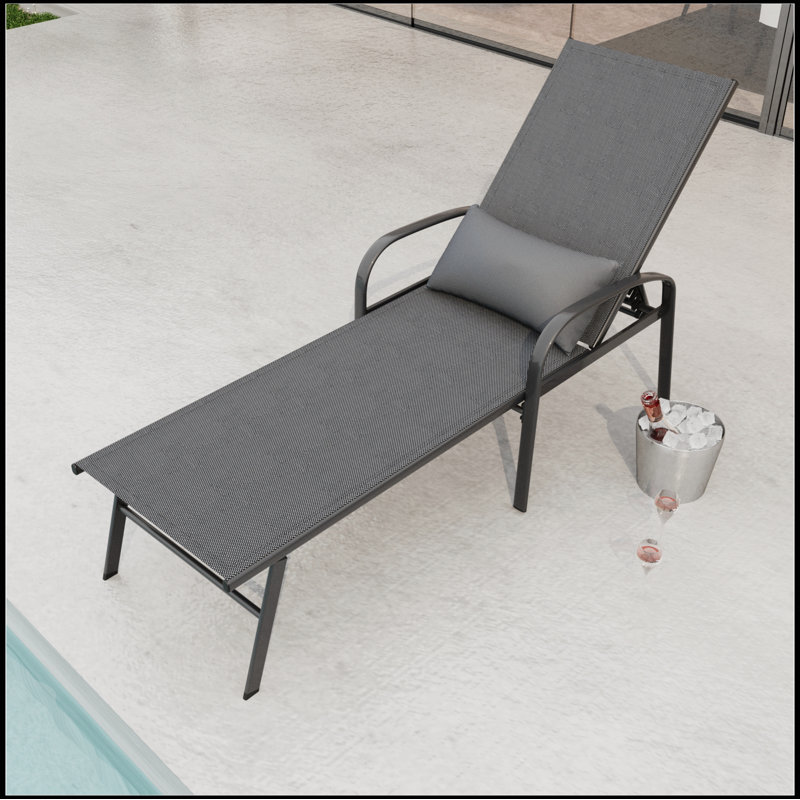 Sohom Outdoor Metal Chaise Lounge