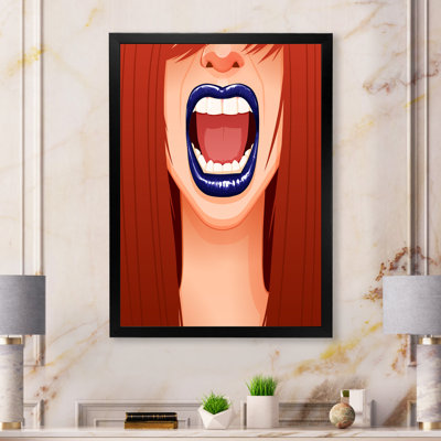 «Sensual Lips Of Glamour Woman Portrait V», reproduction d'art sur toile Glam