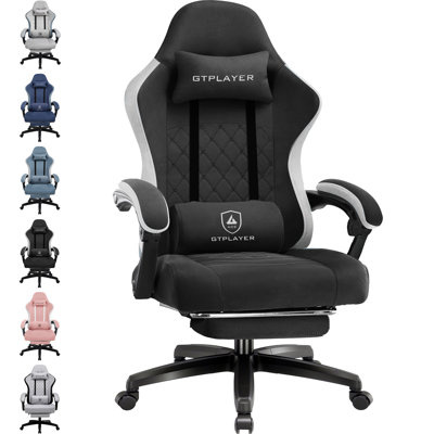 LUCKRACER GAMING CHAIR Adjustable Reclining Ergonomic Swiveling PC & Racing Game Chair with Footrest