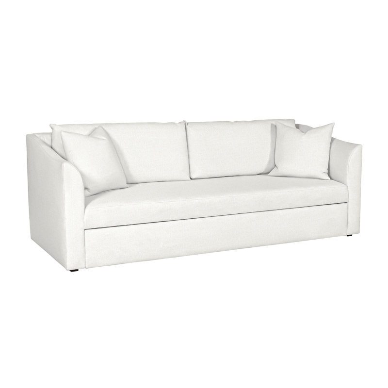 Canapé-lit à accoudoirs évasés 89,5 po Ease, Mélange de polyester peau de mouton Kempsey