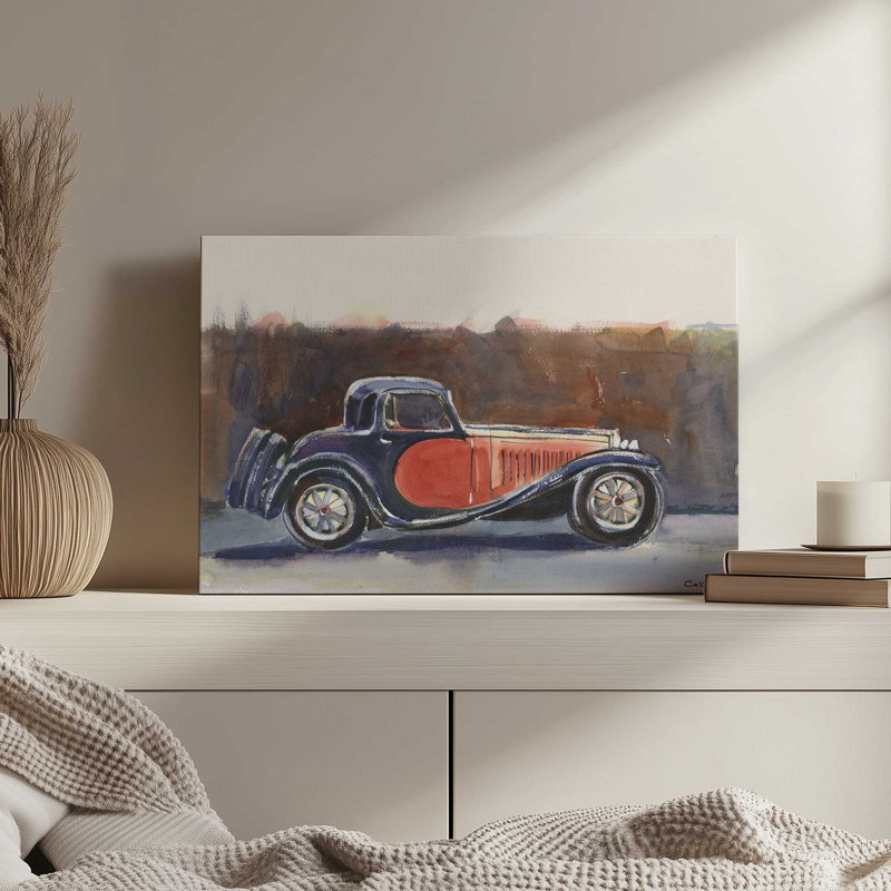 «Antique Bugatti» par Stephen Calcasola, reproduction d'art sur toile, H 24 po x l 32 po