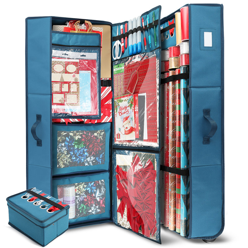 Rangement de papier cadeau Leiliany, Bleu