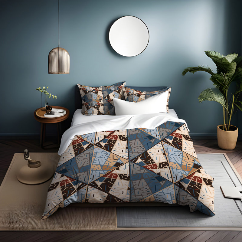 Polyester Abstract Duvet Cover, King Duvet Cover + 2 King Shams