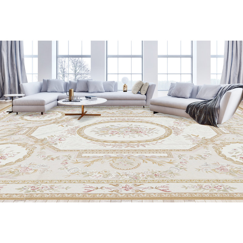 Aubusson Hand Knotted Wool Oriental Area Rug