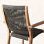 Ensemble de 2 chaises de salle à manger en bois d'eucalyptus Rivani avec corde gris anthracite et finition teck