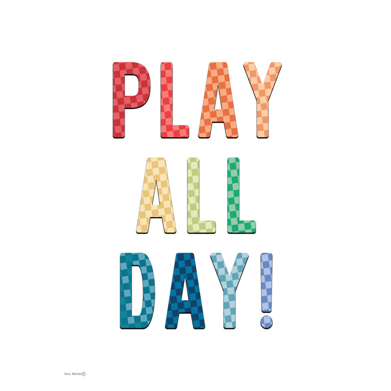 Play All Day by Yass Naffas Designs, H 16 po x l 12 po, Impression sur papier doré sans passe-partout