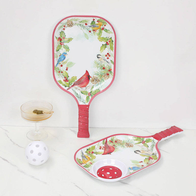 15 3/4" Pickleball Paddle Tray S2, Winter Bird