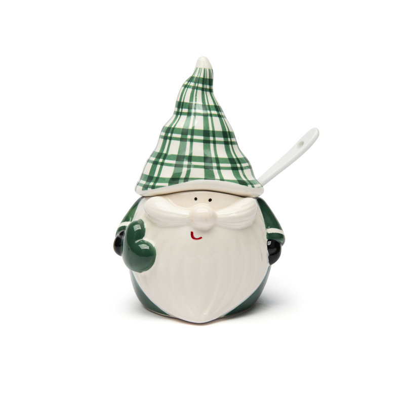 Excelsa sugar bowl Green Winter ceramic 9,6x13,6x8,7 cm multicolor