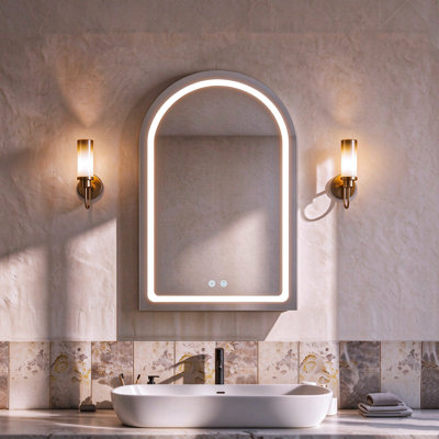 60 Wall Mounted Mirrored Bathroom Cabinets 3 Adjustable Shelves with Mirror