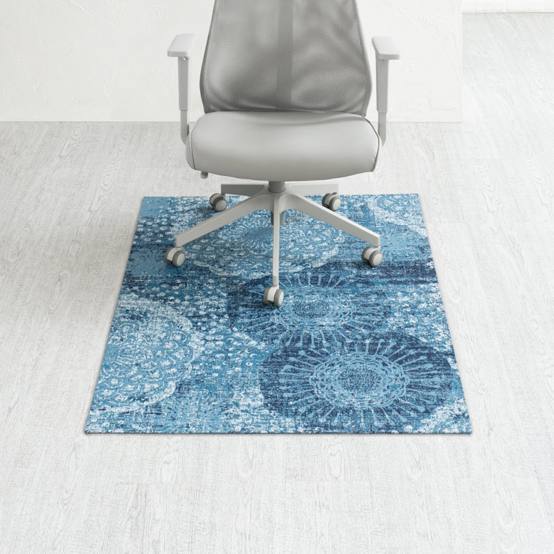 Tapis de chaise de bureau en jacquard de polyester avec support antidérapant Anji, H 0,5 po x l 48 po x P 36 po