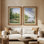 Ensemble de 2 reproductions d'art sur bois encadrées 26 "x 36"