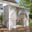 Wall Mounted Hardtop Patio Gazebo with Curtains and Mosquito Netting-136331599