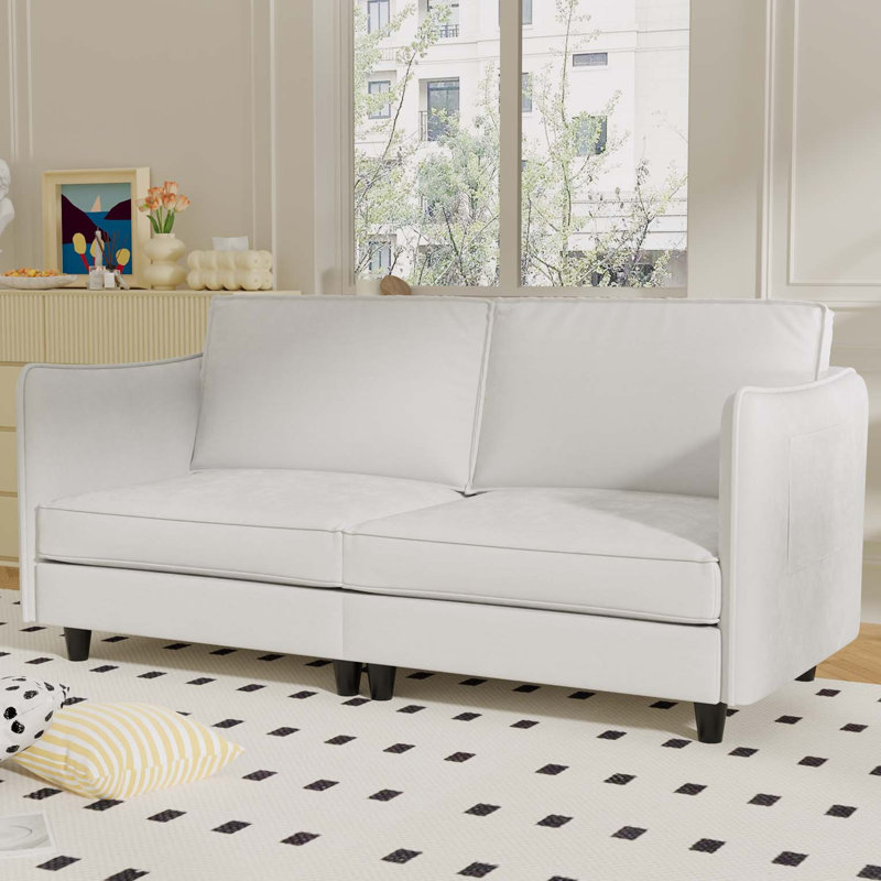 Dillon Fabric Upholstered 2-Seater Sofa, Beige Fabric
