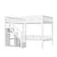 Bunk Bed with Angled Ladder and Safety Guardrails-1180404086