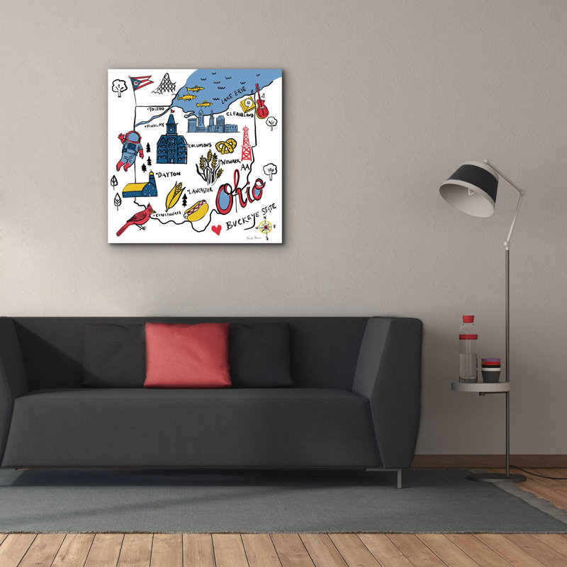  «Ohio» par Farida Zaman, art mural sur toile, 37 po x 37 po, H 37 po x l 37 po
