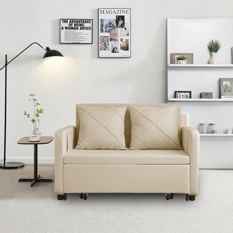 Taylortown Upholstered 45'' Sofa, Beige Velvet