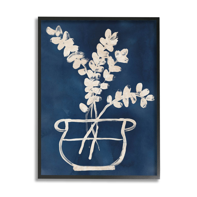 «Abstract Leaves Botanical Outline», estampe numérique de June Erica Vess, H 30 po x l 24 po x P 1,5 po