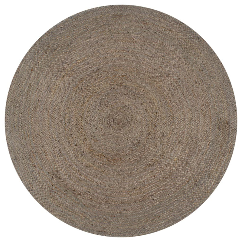 Round Solid Colour Hand Woven Area Rug, Round 150cm