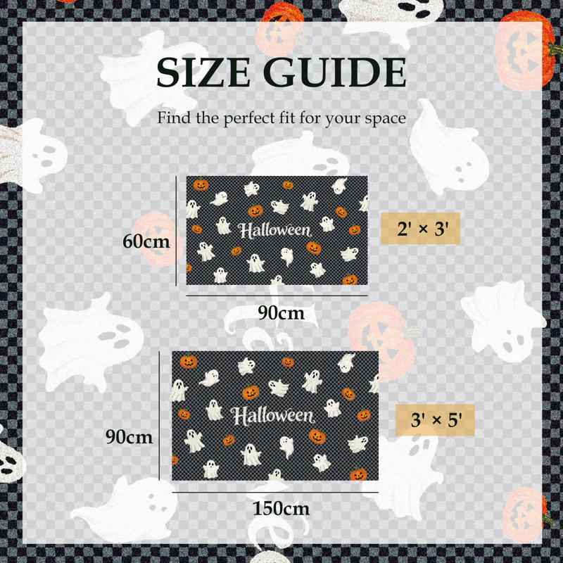 Personalizable Non-Slip Halloween Doormat, Rectangle 3'x 5'