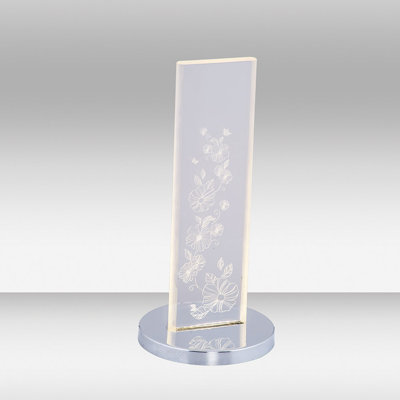 Nostalgic Chrome Table Lamp, 15 cm Diameter x 12.6 inches Height | Elegant Metal Body with Acrylic Cap | 4W Integral LED, 3000K, 360 Lumens | Perfect for Spring & Floral Decor, Modern & Stylish Design