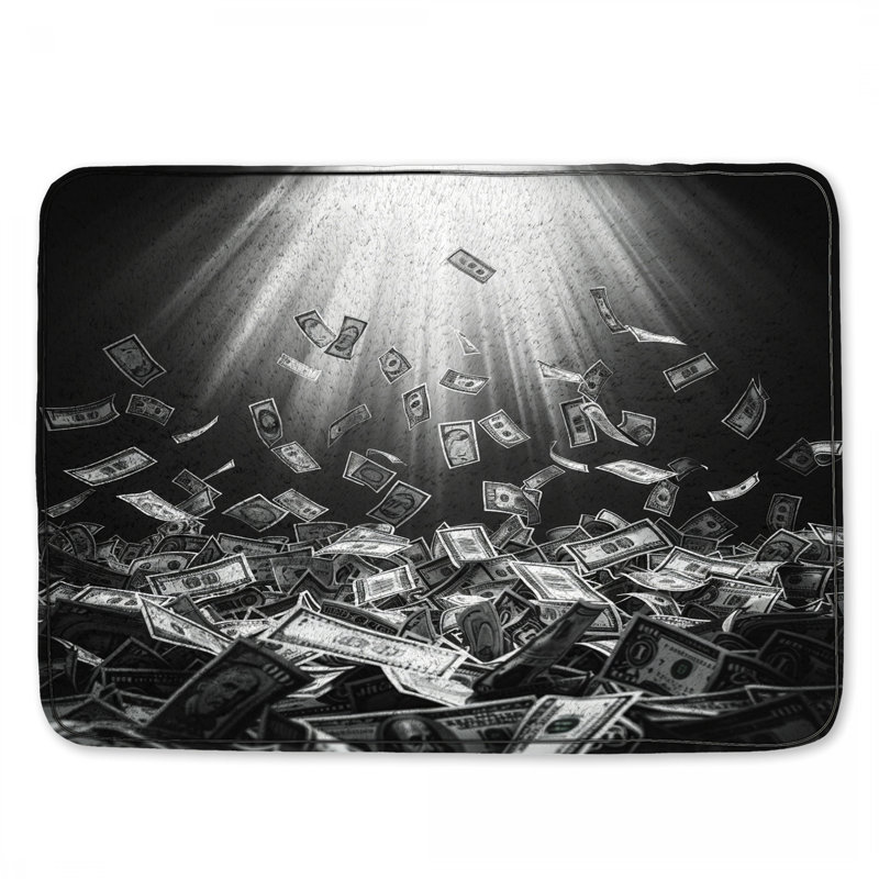 Tapis de bain argent moderne, L 34 po x L 21 po