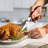 All Purpose Kitchen Shears - Heavy Duty Micro-Serrated Blade & Triple-Riveted Finished Wood Handle - Scissors for Poultry, Fish, Vegetables - Senken Knives