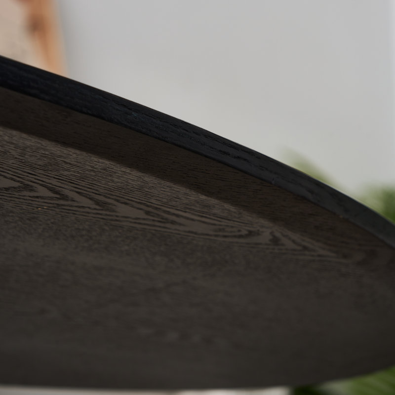 Oval Solid Wood Table Top Black 39.37", Black, 1.2"H x 39.37"L x 22.44"W, Oval