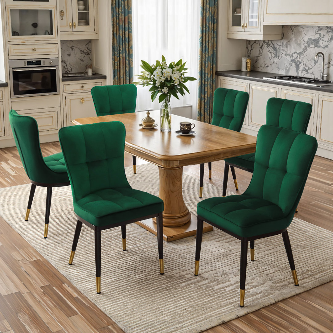 50cm H Tufted Upholstered Metal Upholstered Back Side Chair
