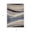 Tapis d'extérieur lavable abstrait 8 pi x 10 pi bleu brun et beige