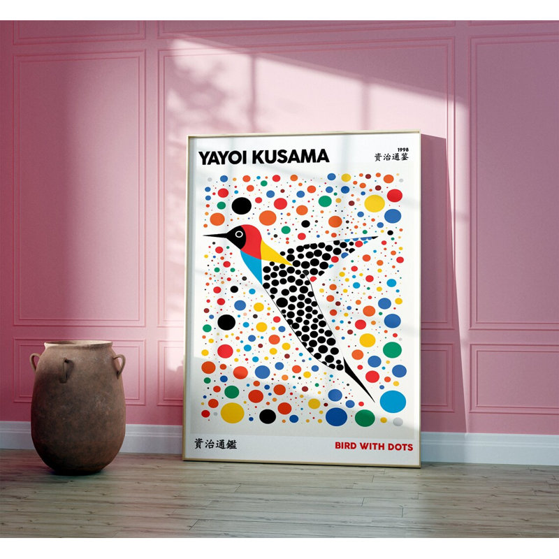 Bird With Dots by Yayoi Kusama - No Frame Print, 59" H x 42" W x 1.25" D